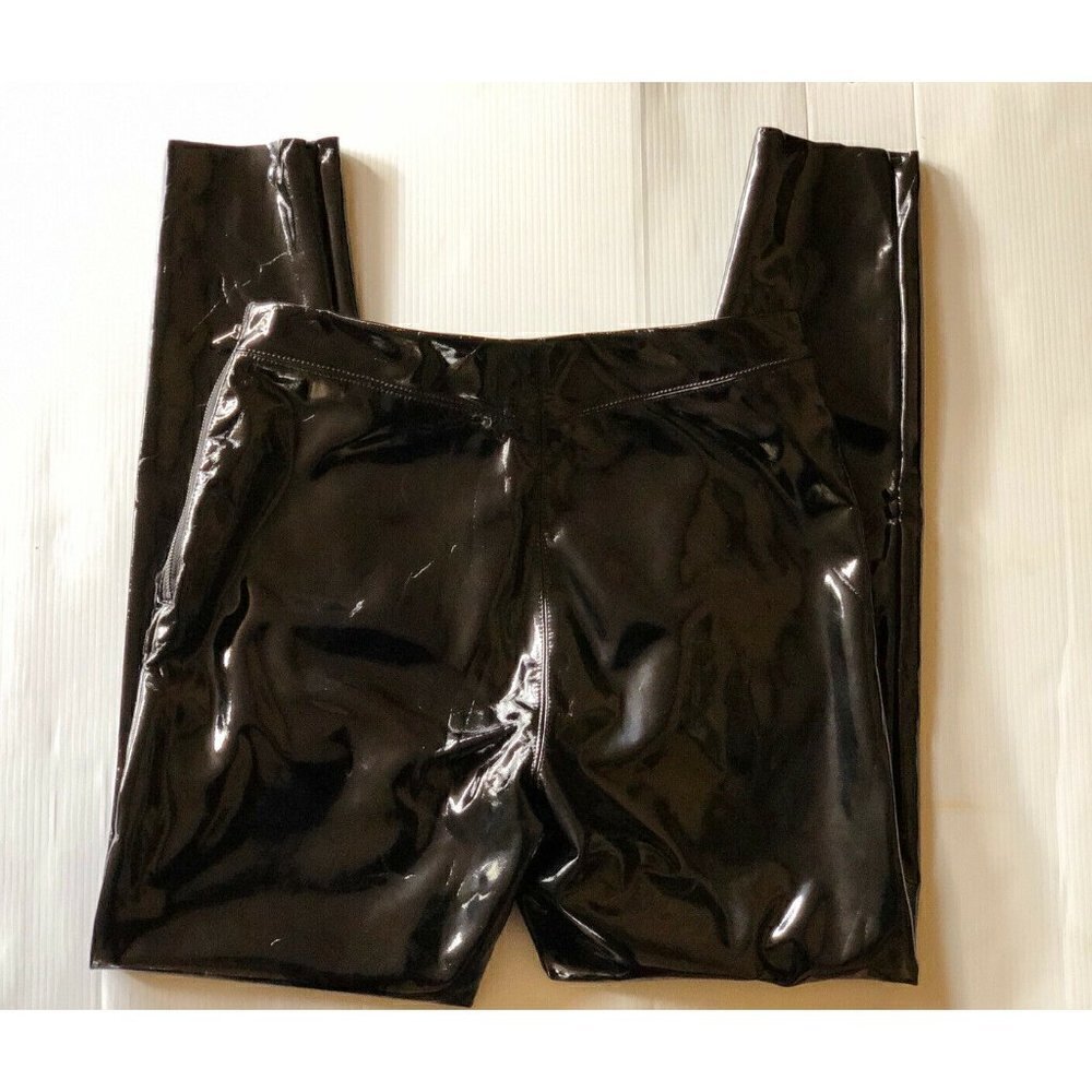TOPSHOP Women's Black High Waist Percy Vinyl Leggings - Picture 6 of 12